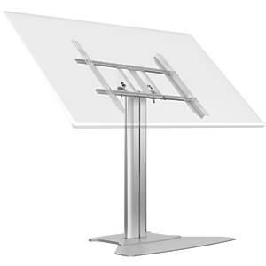 M Public Display Stand 110 HD Floorbase Single Silver 0–90° Tilting Low‑Level Monitor Plinth Stand