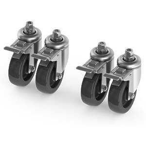 4 × 10cm Heavy duty braked castors