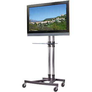 TV/Monitor trolley with Scimitar base and 50×40cm shelf