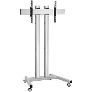 Heavy Duty Monitor Trolley for screens over 65″ ‑ Silver