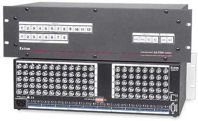 Matrix switching for analogue computer graphics and video signals.Components