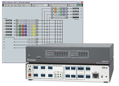 Matrix switching for analogue stereo audio switching.Components