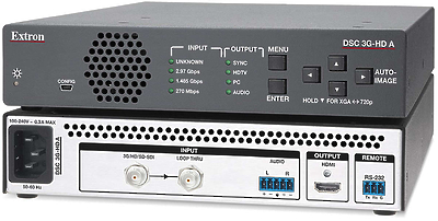 Convert between SDI (Serial Digital Interface) and DisplayPort/HDMI/DVI and analogue signals.Components