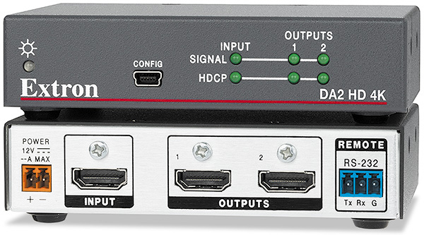 Extron DA2 HD 4K - 1:2 4K HDMI Distribution Amplifier
