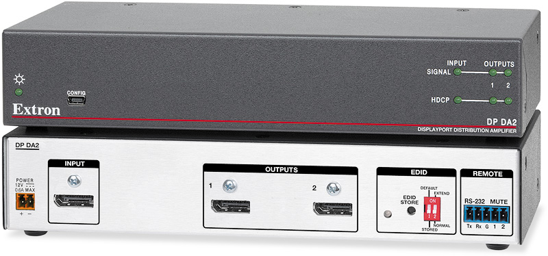 Extron DP DA2 - 1:2 Output DisplayPort Distribution Amplifier with EDID ...