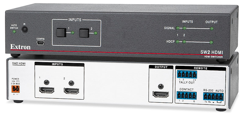 Extron SW2 HDMI - 2:1 HDMI Switcher with contact closure and EDID Minder