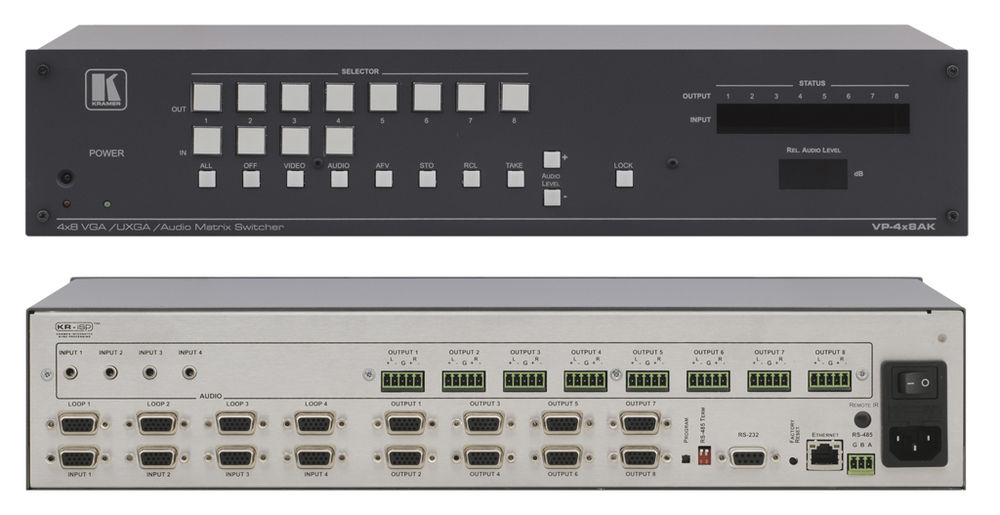 Kramer VP4x8AK 4x8 Computer Graphics Video & Stereo Audio Matrix