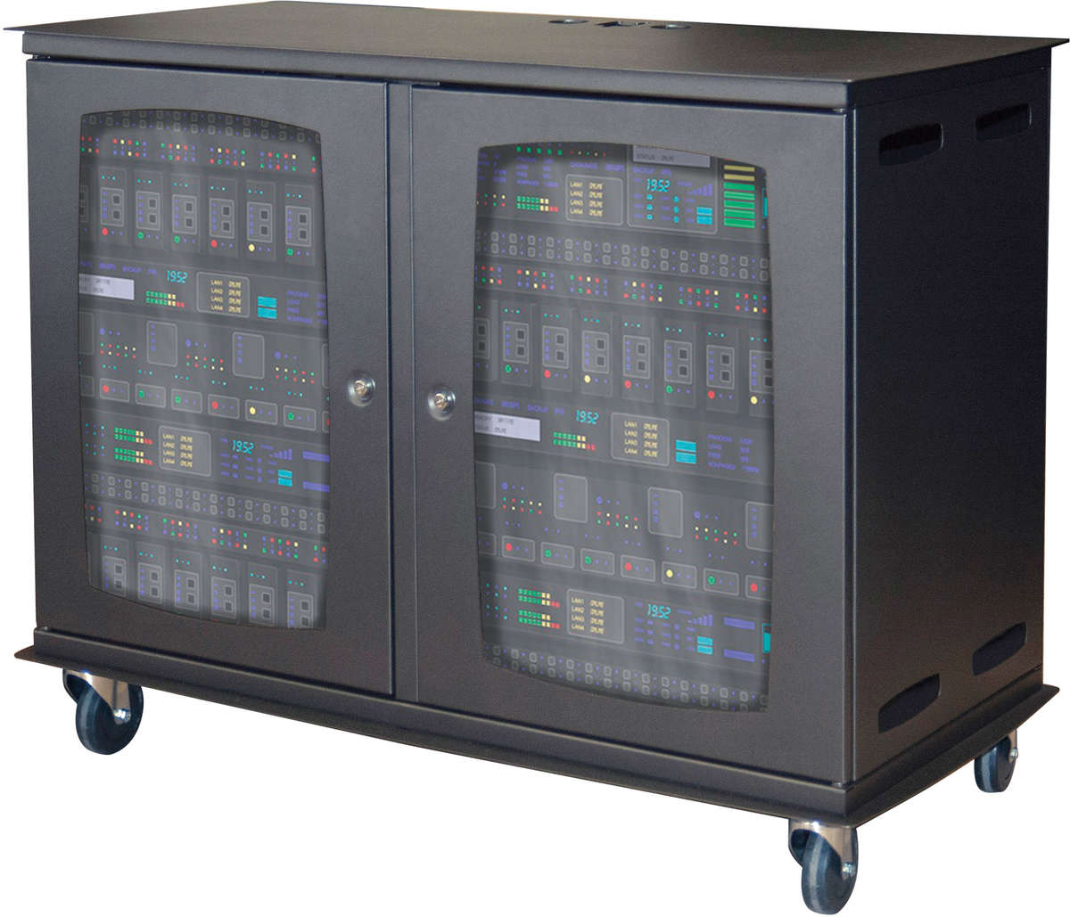 Unicol Avrt5 Twin Free Standing Av Cabinet Trolley For 19 Rack